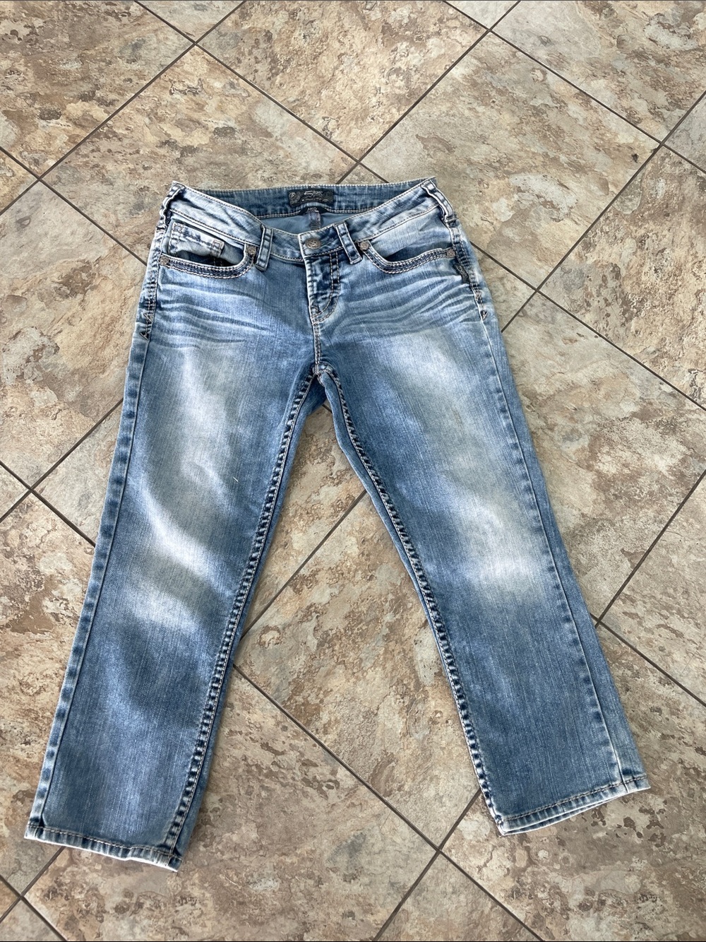 Silver Aiko Capri Jeans